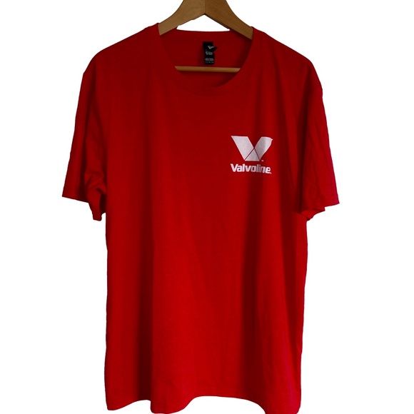 Valvoline Oil Graphic Classic Crew Neck Red White Tee Shirt Size Large - Picture 7 of 11